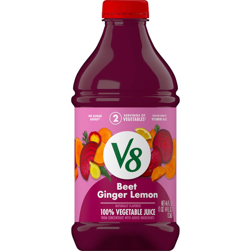 V8 Beet Ginger Lemon 100% Vegetable Juice, 46 fl oz Bottle - Image 1