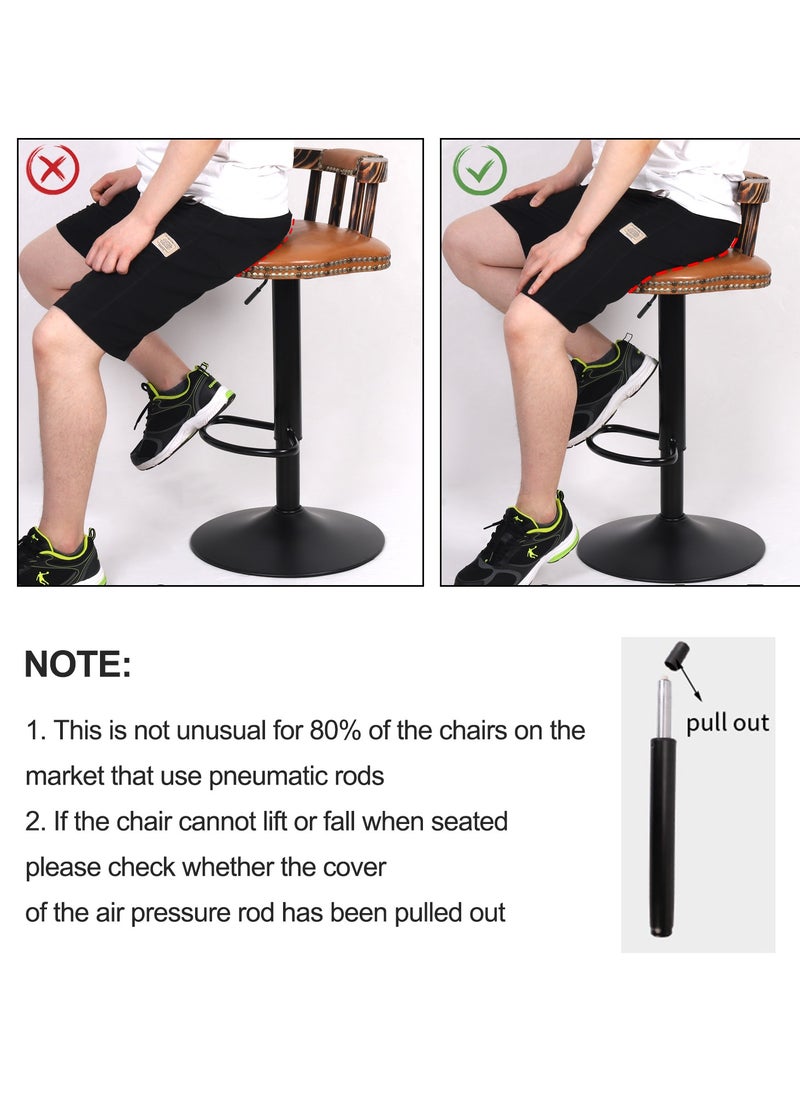 WISFOR Bar Stool Set of 2 Bar Chairs for Ktchen Bar Stool Chair Height Adjustable High Chairs Counter Stool Barstool with Back Footrest PU Leather Cover for Home Office Kitchen Light Brown  - Image 3