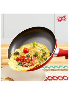 Frying Pan Aluminum Body Scratch-Resistant | Non-Stick Coating Dishwasher-Safe | Ergonomic Handle High-Quality | Chef's Pan| Ideal for Frying Sautéing Stir Frying (22 CM - RED) - pzsku/ZD905FF47255949E72961Z/45/_/1737199247/839c82a5-2032-46d5-abb0-b76f6b432d3d