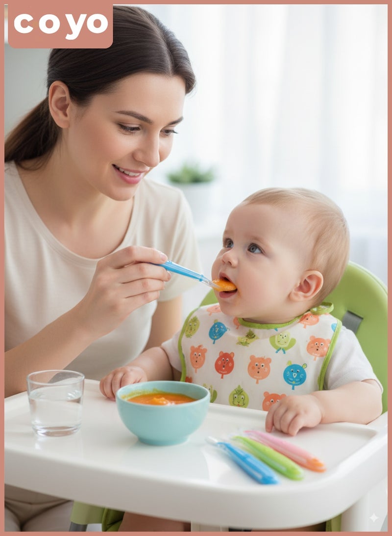 COYO 4-Piece Baby Self Feeding Training Spoon with Portable Storage Box, Safe and Hygienic, Easy to Travel - Image 4