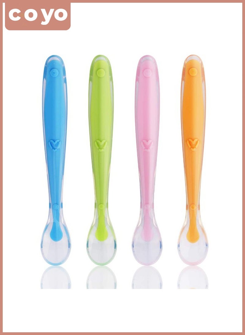 COYO 4-Piece Baby Self Feeding Training Spoon with Portable Storage Box, Safe and Hygienic, Easy to Travel - Image 1