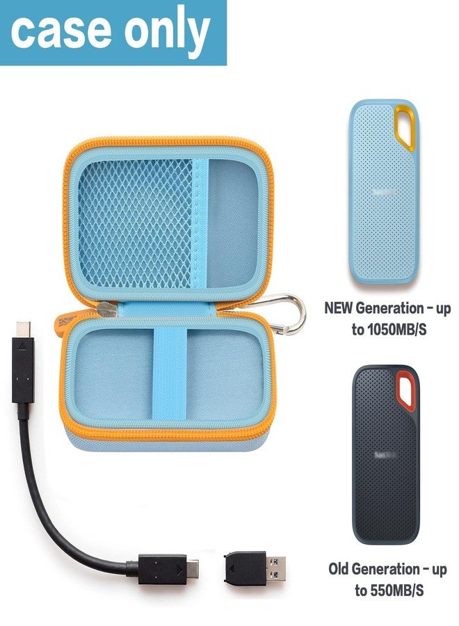 GWCASE Hard Case Compatible with SanDisk 500GB/ 1TB/ 2TB/ 4TB Extreme Portable SSD - Up to 1050MB/s - USB-C, USB 3.2 Gen 2 - External Solid State Drive. Carrying Travel Holder for USB Cables -Blue (Box Only) - Image 2