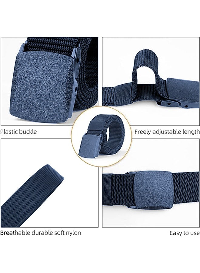 يانيك أحزمة عمل للرجال، أحزمة للرجال، حزام جولف من قماش النايلون قابل للتعديل، بدون إبزيم معدني، تمرير سريع عبر أمن المطار، مناسب للعمل والسفر - Image 4