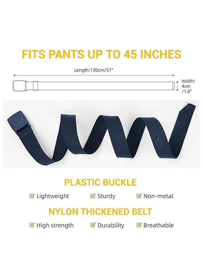 يانيك أحزمة عمل للرجال، أحزمة للرجال، حزام جولف من قماش النايلون قابل للتعديل، بدون إبزيم معدني، تمرير سريع عبر أمن المطار، مناسب للعمل والسفر - Image 5