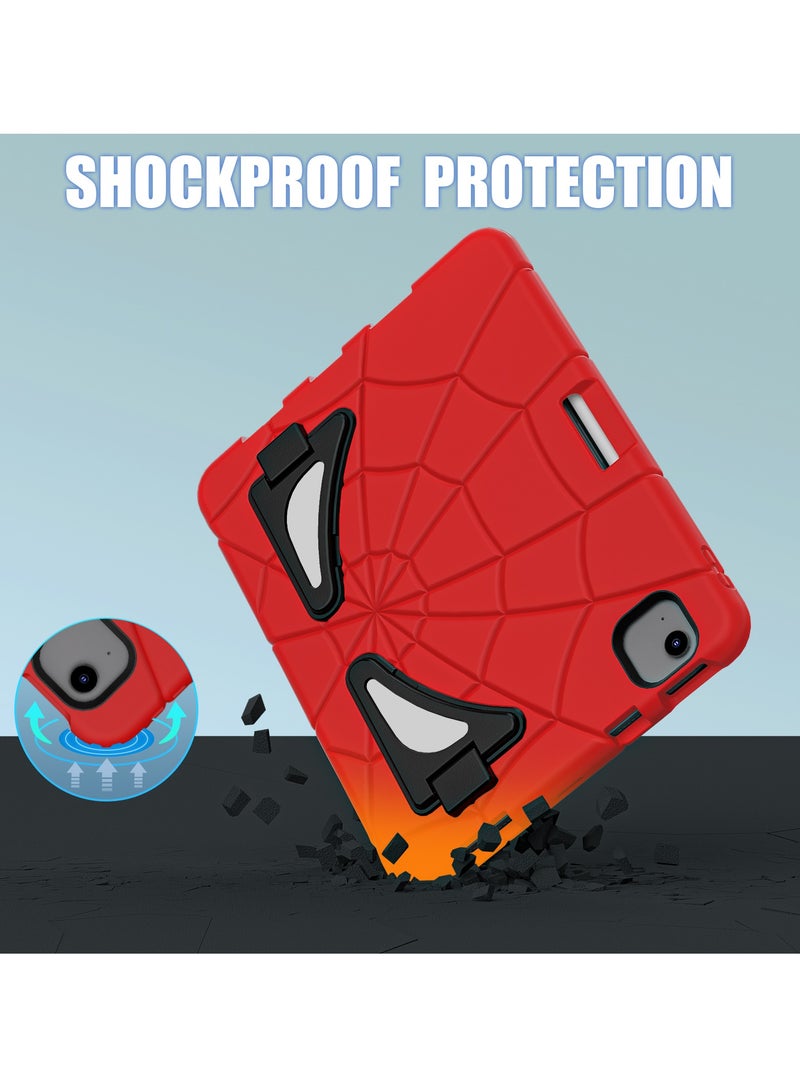 Spider Style Case Compatible for iPad Air 11 inch M2 2024 /iPad  Air 11 inch M3 2025 Shockproof Protective Cover with Pencil Holder Kickstand for Kids Children - Image 3