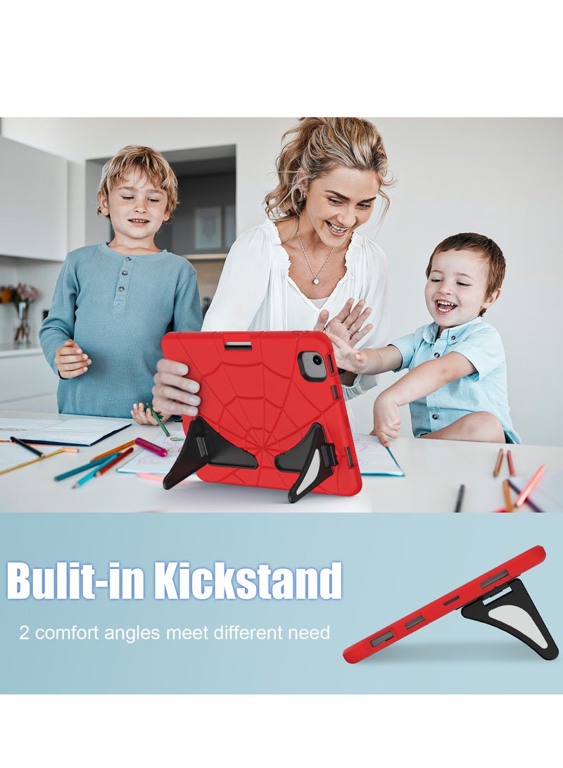 Spider Style Case Compatible for iPad Air 11 inch M2 2024 /iPad  Air 11 inch M3 2025 Shockproof Protective Cover with Pencil Holder Kickstand for Kids Children - Image 2