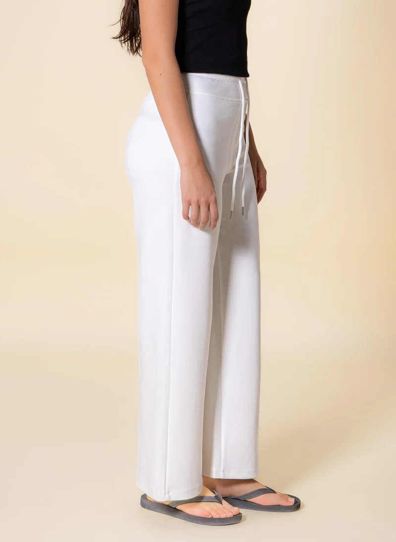 Shapes White SOFT WIDE-LEG COMFORT PANTS for Women | Best Price UAE