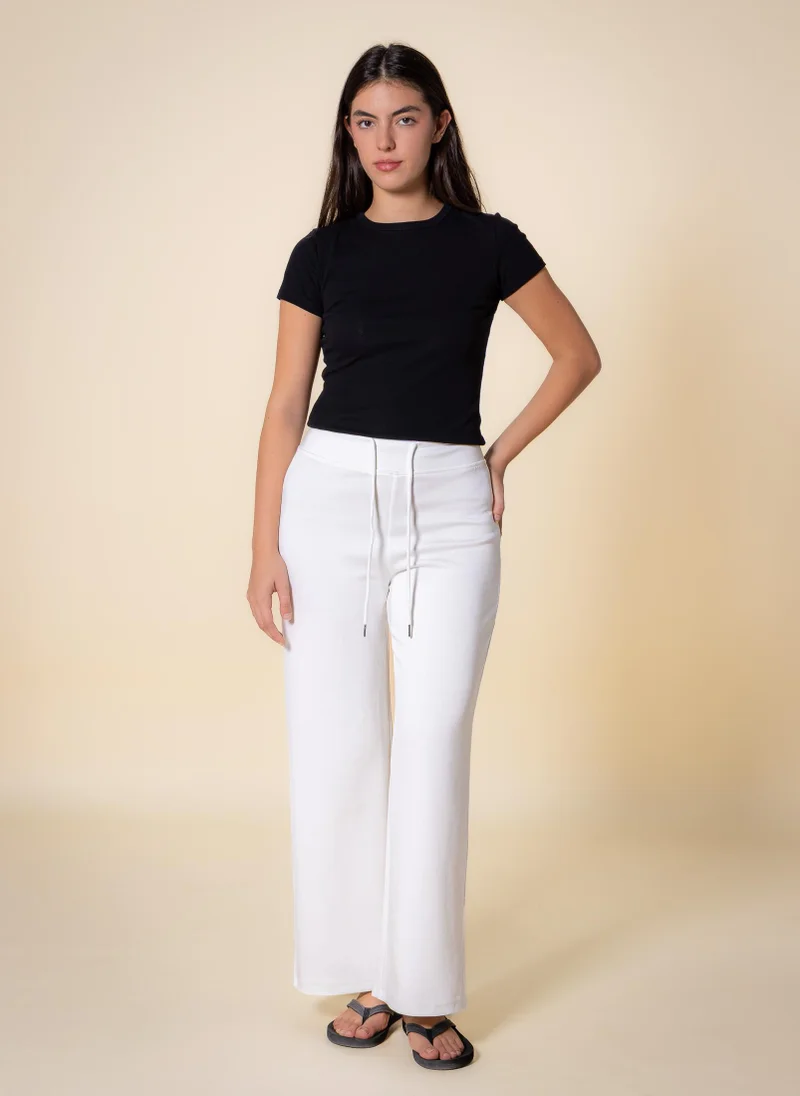 Shapes White SOFT WIDE-LEG COMFORT PANTS for Women | Best Price UAE