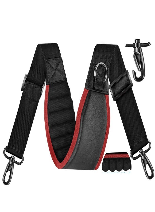 ZINZ 3D Air Cushion 58 inch Strap for Bags with Fixed Ultra-Thick Padded Breathable, Universal Strap with Double Adjustable Buckles and Swivel Hooks for D-ring Bags,Red edge - Image 1