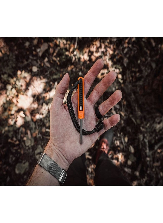 EXOTAC - polySTRIKER Lightweight Ferrocerium Fire Starter with Snap-in Striker for Emergency Kits, Campfires, Hiking, and Survival Supplies (Orange-Black) - Image 3