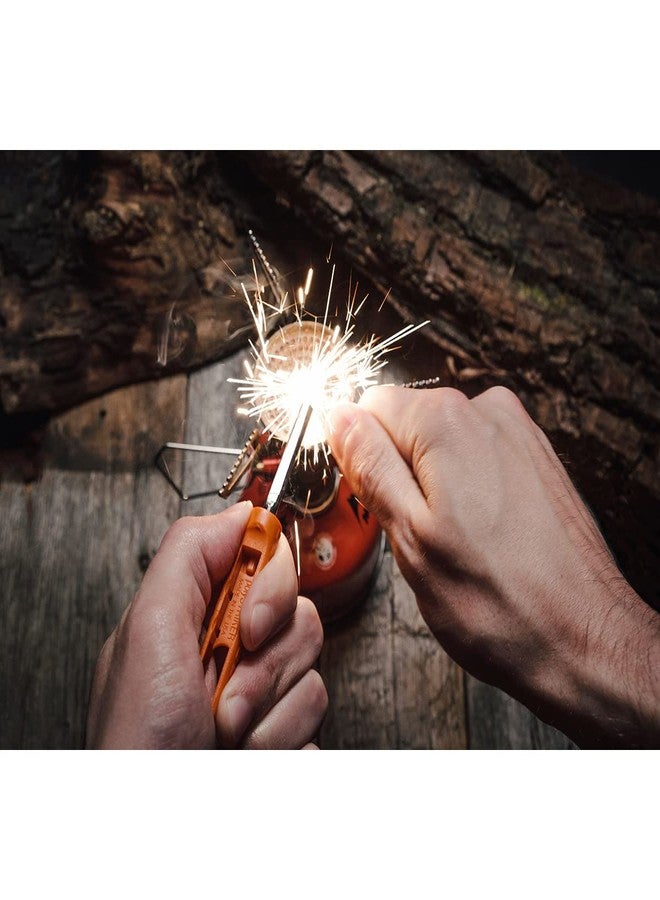 EXOTAC - polySTRIKER Lightweight Ferrocerium Fire Starter with Snap-in Striker for Emergency Kits, Campfires, Hiking, and Survival Supplies (Orange-Black) - Image 2