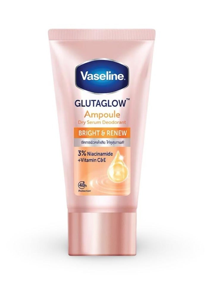 Vaseline GlutaGlow Bright & Renew Deodorant Serum for Underarm Lightening – Vitamin C + Niacinamide, 48H Protection, 45ml