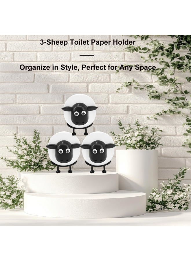 BOALORD 3-Pack Sheep Toilet Paper Roll Holder Set, OPP Packaging - Cute Bathroom Organizer with Adorable Design - Image 3