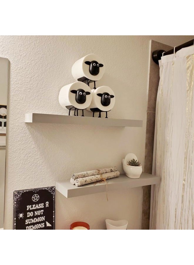 BOALORD 3-Pack Sheep Toilet Paper Roll Holder Set, OPP Packaging - Cute Bathroom Organizer with Adorable Design - Image 2