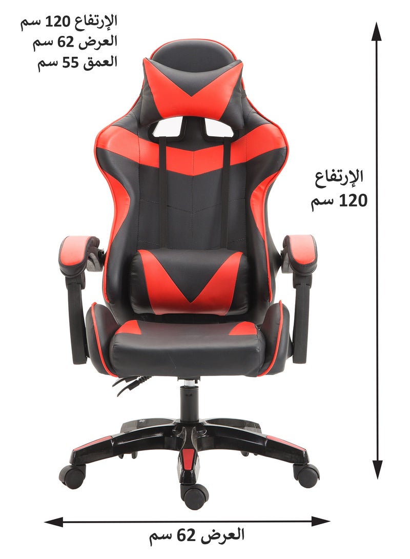 Funz Gaming Chair  Office Chair Ergonomic High Back s Reclining & Height Adjustable Computer Chair with Neck and Lumbar Support Comfortable Chairs Black/Red  - Image 2