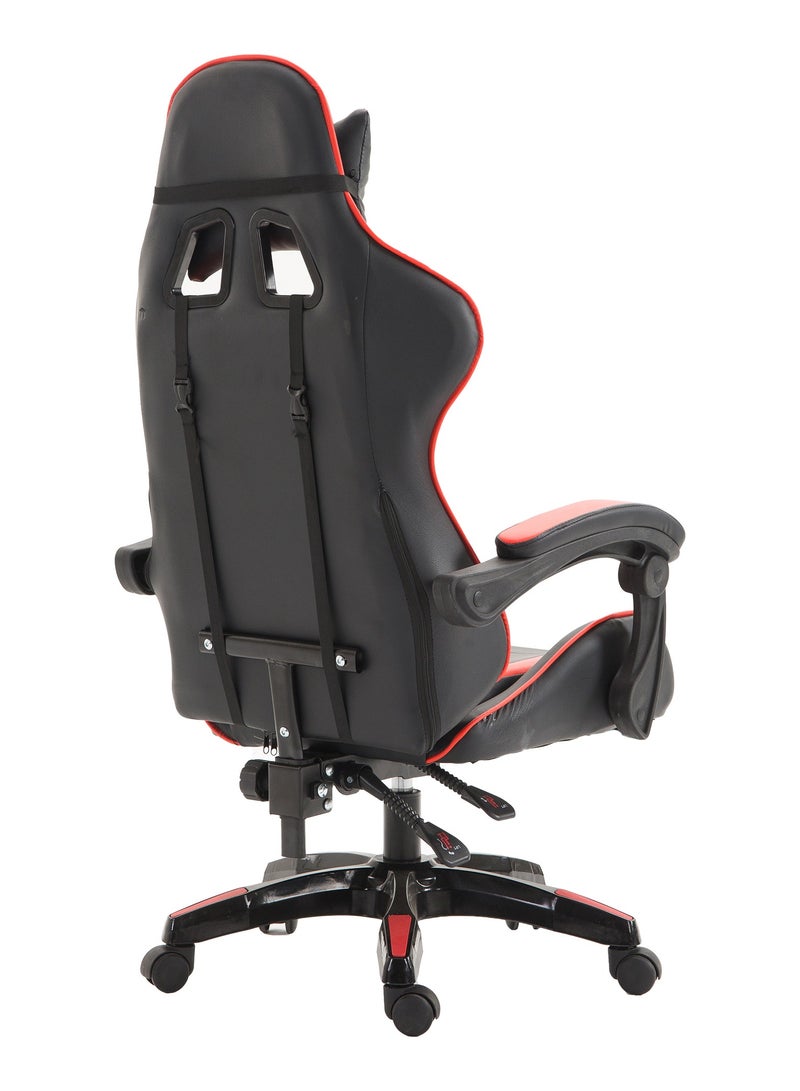 Funz Gaming Chair  Office Chair Ergonomic High Back s Reclining & Height Adjustable Computer Chair with Neck and Lumbar Support Comfortable Chairs Black/Red  - Image 4