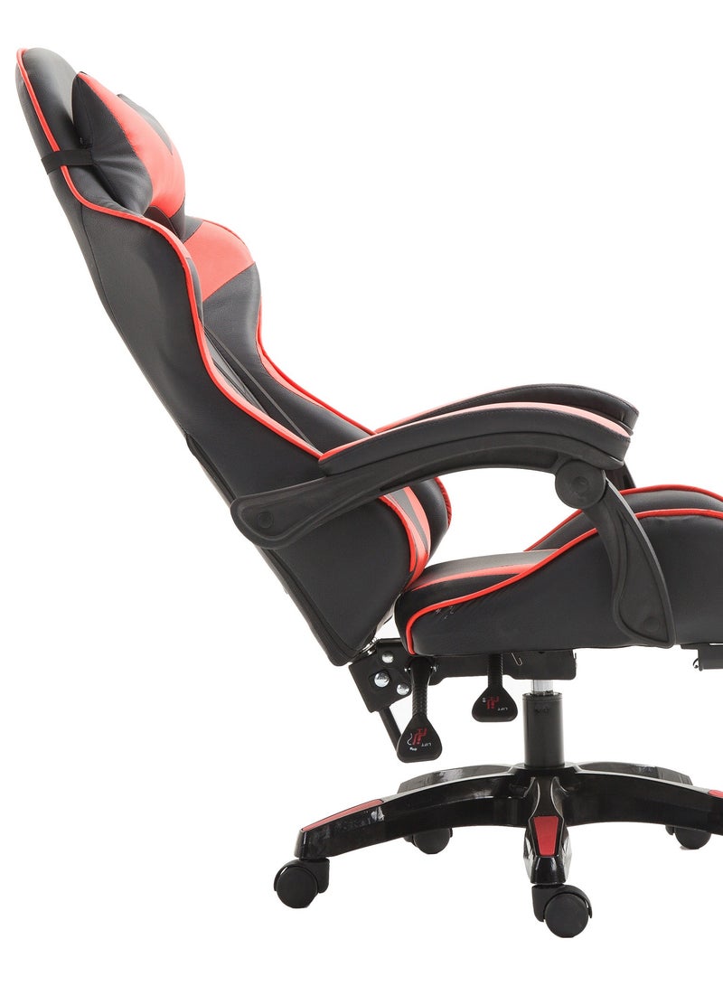 Funz Gaming Chair  Office Chair Ergonomic High Back s Reclining & Height Adjustable Computer Chair with Neck and Lumbar Support Comfortable Chairs Black/Red  - Image 3