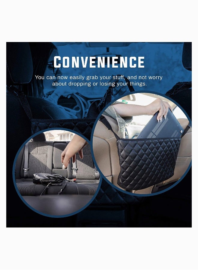 Car Handbag Holder Between Seats Universal Handbag Holder for Car Front Seat   Car Net Pocket Handbag Holder   Auto Storage Accessories for Men Women Interior Automotive Console Organizer - Image 4