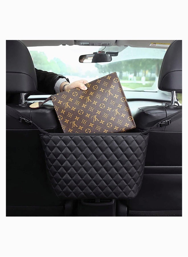 Car Handbag Holder Between Seats Universal Handbag Holder for Car Front Seat   Car Net Pocket Handbag Holder   Auto Storage Accessories for Men Women Interior Automotive Console Organizer - Image 2