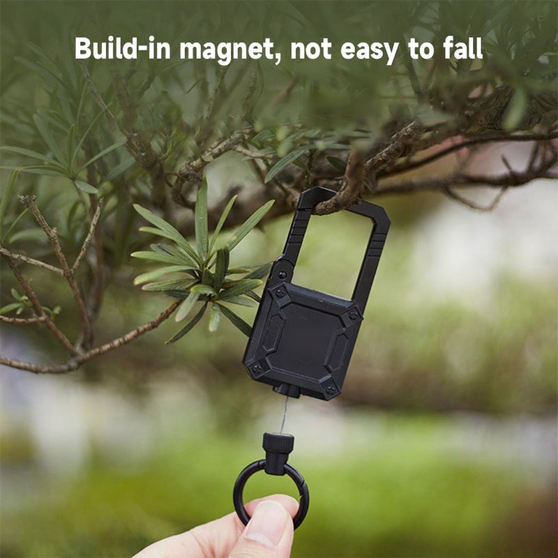 Retractable Keychain Belt Clip Heavy Duty Magnetic Carabiner Key Chains for Hiking Backpacking - Image 3