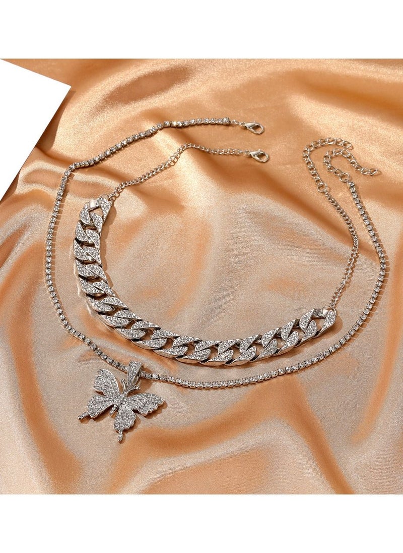 Satinior - Double Layer Large Butterfly Necklace - Image 1