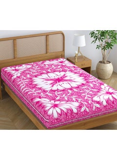 SheetKart SheetKart Country Garden Floral 144 TC 100 Cotton Single Bedsheet Jaipuri Printed Bed Cover Pink  - Image 1