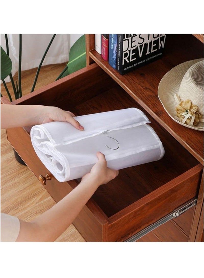 Handbag Hanging Organizer with 8 Pockets, Foldable Oxford Cloth Hanging Purse Organizer, Handbag Storage Hanger Closet Organizer for Family Closet Bedroom (White)  - Image 3