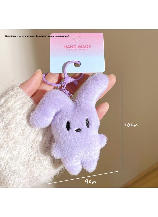 Generic Creative Gifts Do Activities Doll Key Chain Pendant Plush Cute Cartoon Backpack Pendant Night Market Stall-Specifications:Purple Sweetheart Rabbit  - Image 1
