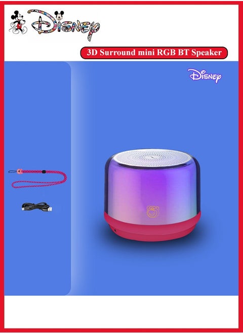 Disney Lotso Bluetooth Speaker Portable Subwoofer 360 Degree Surround Sound Stereo RGB Audio Table Computer Outdoor Loudspeaker