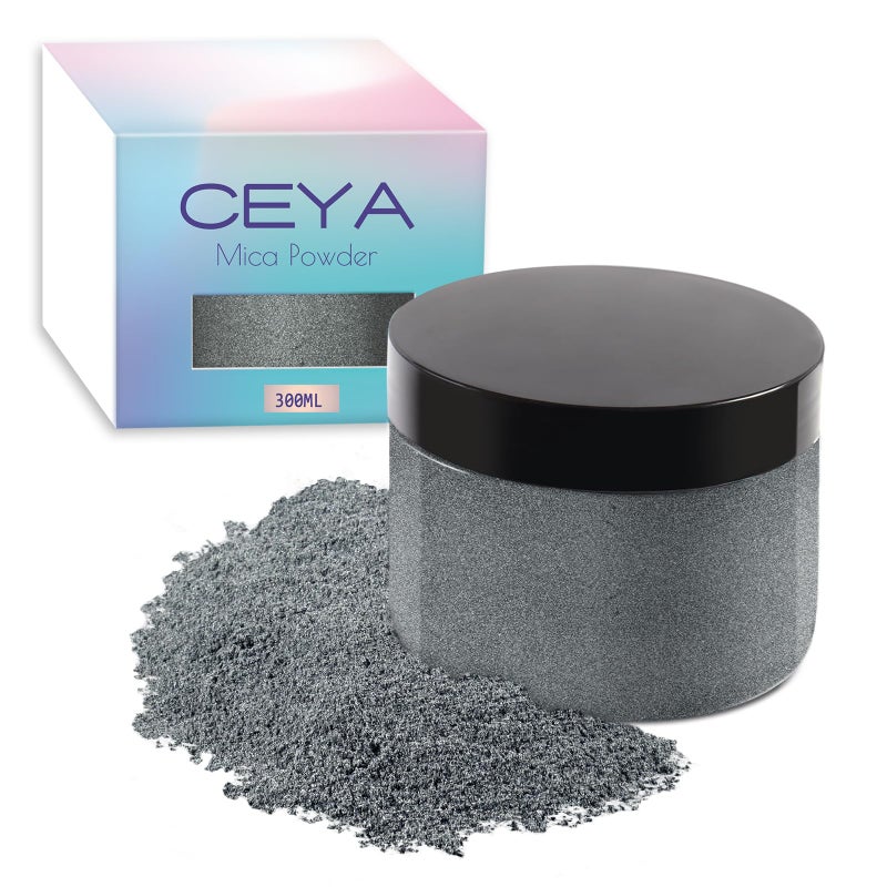 ceya Ceya Mica Powder 53oz 150g Grey Pearlescent Effect Colorant Pigment Powder for Epoxy Resin Tumblers Slime Bath Bomb Soap Dye Slime Candle Making Resin Crafting Paint Jewelry Nail Polish