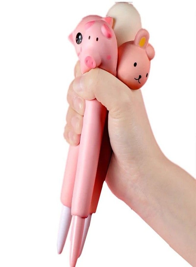 Radhya Accessories Squishy Foam Rabbit Pens Kawaii Stationery Stress Buster Pens Cute Cartoon Pen for Boys Rabbit pen for Girls Gel pen for kids (Pack of 2) - Image 4