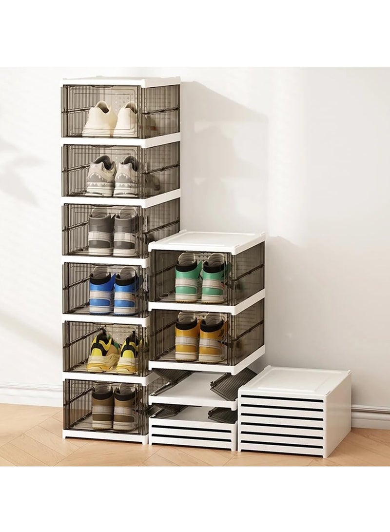 Shoe Organizer Box 6 Layer Foldable Shoe Rack, No Assembly Required, Shoe Organizer Storage Box, All-in-one Universal Shoe Storage Box for Men and Women - Image 1