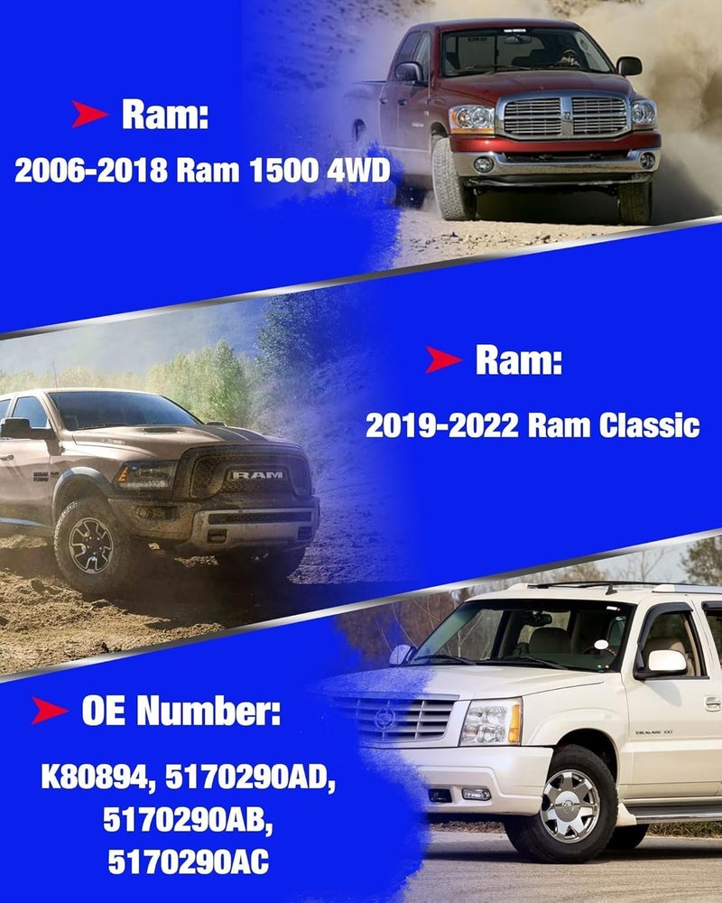 KSP PERFORMANCE وصلة شريط التأرجح من KSP لرام 1500 دفع رباعي 2006-2018، طقم وصلة شريط التوازن الأمامي مناسب لرام كلاسيك 2019-2022، وصلة شريط التعليق البديلة تحل محل الأرقام الأصلية OE#K80894,5170290AD,5170290AB,5170290AC، قطعتان - Image 2