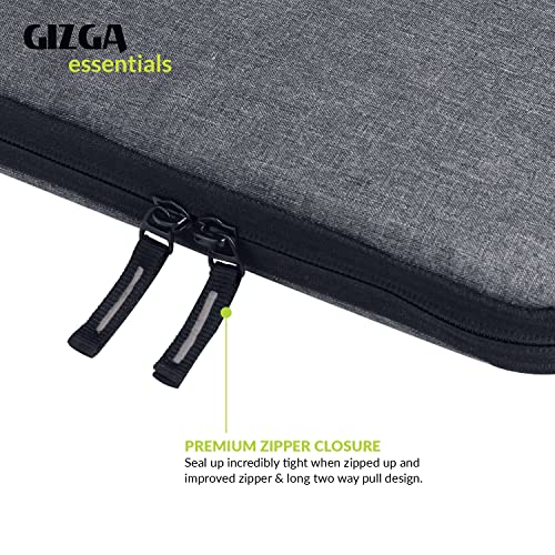 Gizga Essentials 14.1 Inch Laptop Sleeve Case Cover Bag with Extra Pouch, Front Pocket & Handle| Slim & Water-Resistant Nylon Fabric with Shockproof Foam Padding, Soft Lining & Premium Zipper (Grey) - Image 4