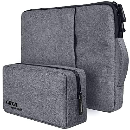 Gizga Essentials 14.1 Inch Laptop Sleeve Case Cover Bag with Extra Pouch, Front Pocket & Handle| Slim & Water-Resistant Nylon Fabric with Shockproof Foam Padding, Soft Lining & Premium Zipper (Grey) - Image 1