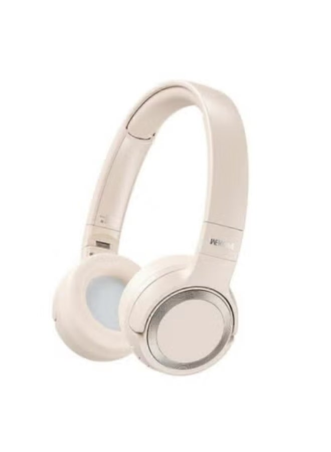 ويكومي WM-12 Wireless/Wired On-Ear Headphones – Bluetooth Stereo Headset with Built-in Mic, Deep Bass Audio & 4H Playtime | Foldable Lightweight Comfortable Design for Music & Calls – White - Image 2