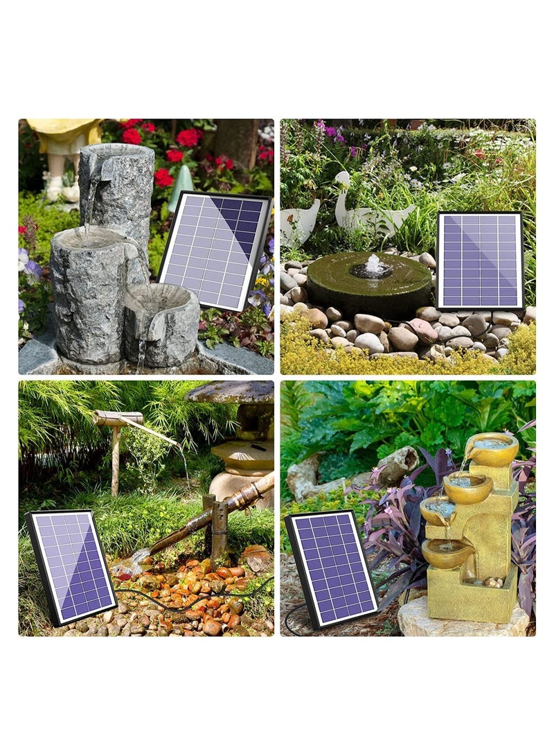 Solar Fountain Pump with Panel, 6.5W Solar Water Pump Floating Fountain Built-in 1500mAh Battery, with 6 Nozzles, for Bird Bath, Fish Tank, Pond Garden Patio Decoration Solar Aerator Pump - Image 2