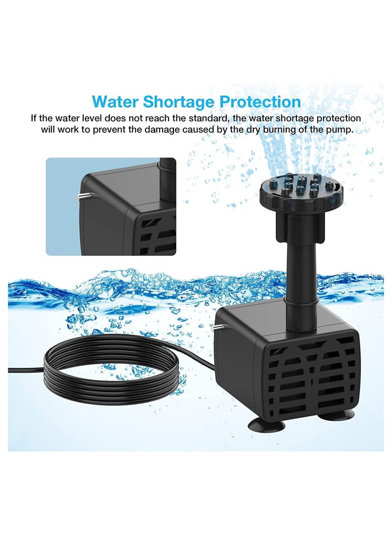 Solar Fountain Pump with Panel, 6.5W Solar Water Pump Floating Fountain Built-in 1500mAh Battery, with 6 Nozzles, for Bird Bath, Fish Tank, Pond Garden Patio Decoration Solar Aerator Pump - Image 5