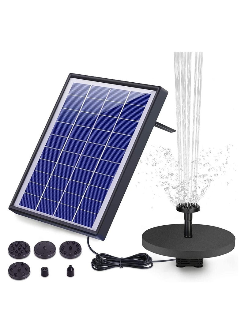 Solar Fountain Pump with Panel, 6.5W Solar Water Pump Floating Fountain Built-in 1500mAh Battery, with 6 Nozzles, for Bird Bath, Fish Tank, Pond Garden Patio Decoration Solar Aerator Pump - Image 1