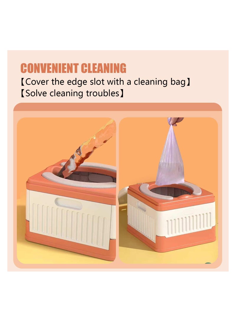 Foldable Portable Potty Seat for Toddlers - Ideal for Travel, Camping, and Urgent Situations - Includes 1 Storage Bag and 20 Garbage Bags for Easy Clean-Up. - Image 5