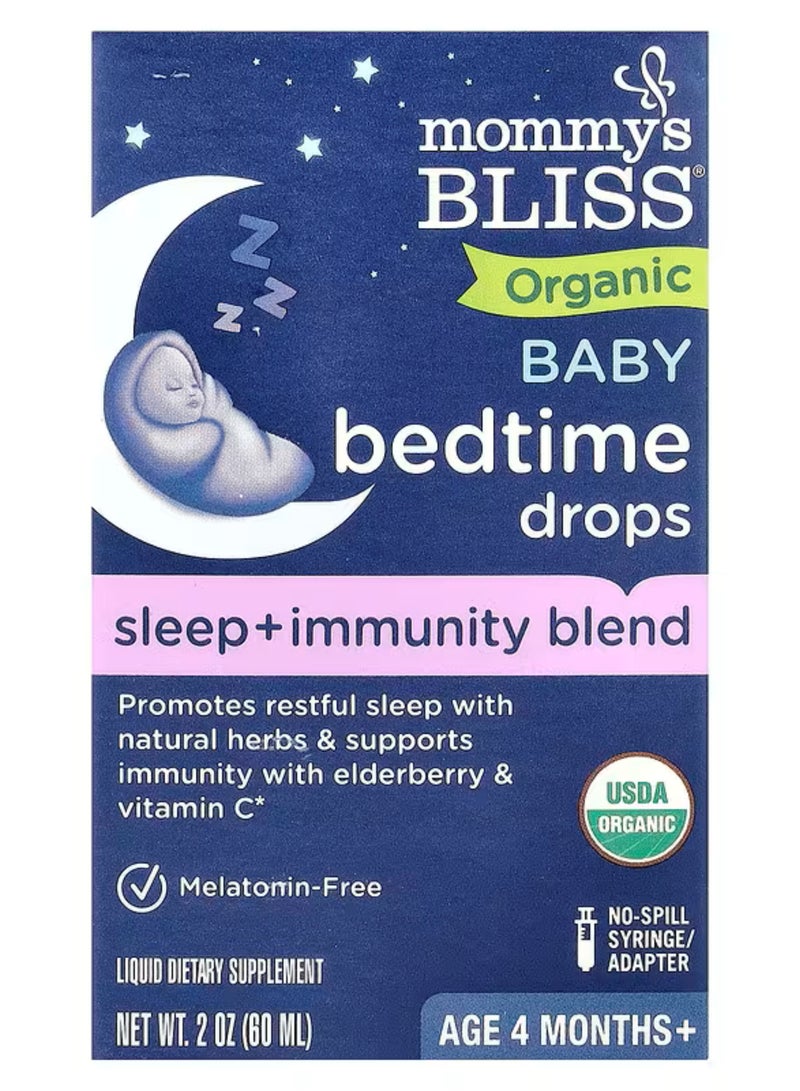 MOMMYS BLISS  موميز بليس‏, قطرات عضوية لوقت النوم للأطفال ، من عمر 4 أشهر فأكثر ، 2 أونصة سائلة (60 مل) - Image 1