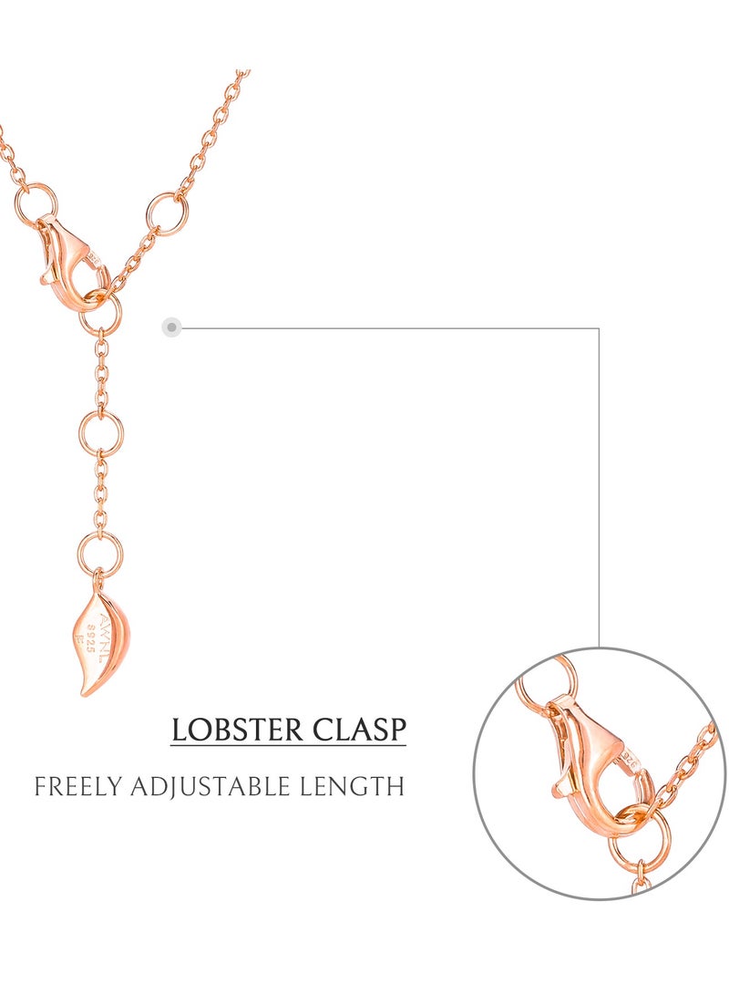 AWNL Women's Silver Necklace with CZ Diamonds, Rose Gold Plating Lily of the Valley Pendant Gift for Wife Girlfriend - Image 5