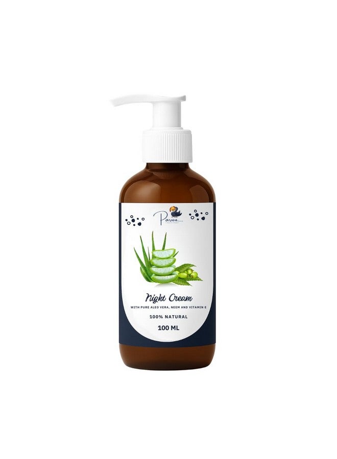 Paruu Aloe Vera & Neem Night Cream 300ml | Anti-Acne, Skin Healing & Hydrating Night Repair Cream | Natural Glow & Pore Tightening | For Oily, Dry & Acne-Prone Skin - Image 1