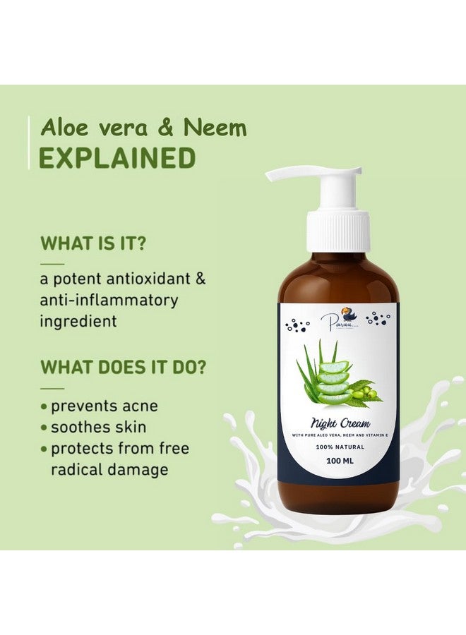 Paruu Aloe Vera & Neem Night Cream 300ml | Anti-Acne, Skin Healing & Hydrating Night Repair Cream | Natural Glow & Pore Tightening | For Oily, Dry & Acne-Prone Skin - Image 5