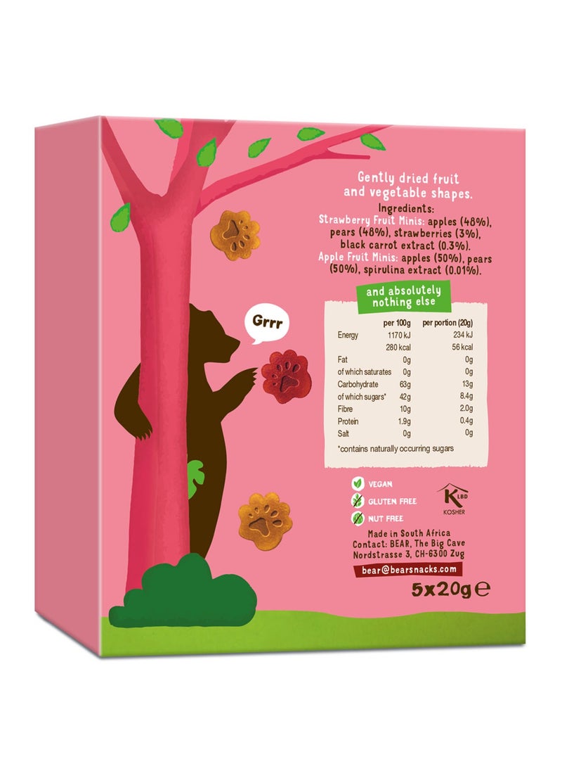 Bear Fruit Minis Strawberry And Apple 5 x 20g  - Image 2