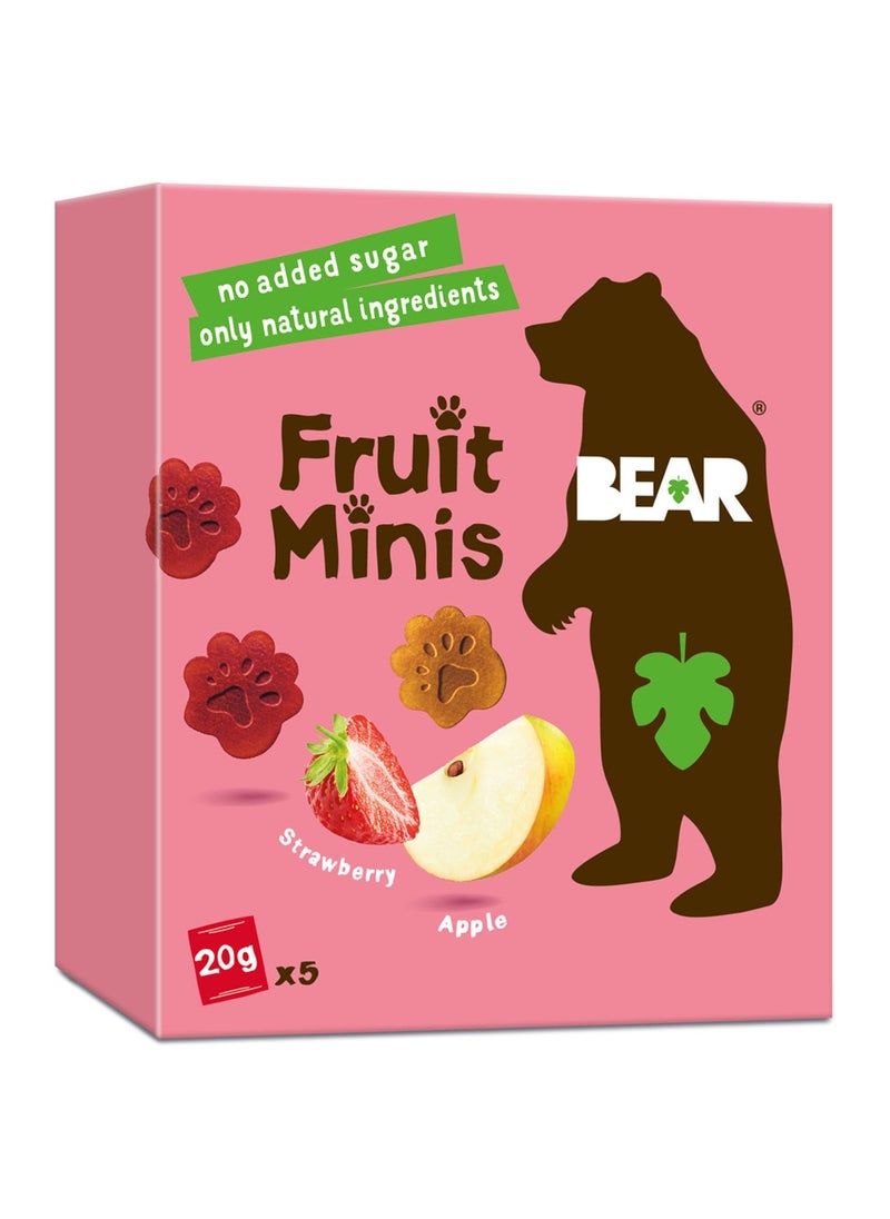 Bear Fruit Minis Strawberry And Apple 5 x 20g  - Image 1