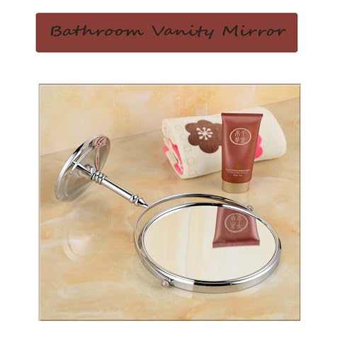 Siby Makeup Mirror For Women | 360 Rotating Double Sided Tabletop Cosmetic Mirror With 1X & 5X Magnification | Bathroom Shaving Mirror With Stand - Glass, Oval - Image 2