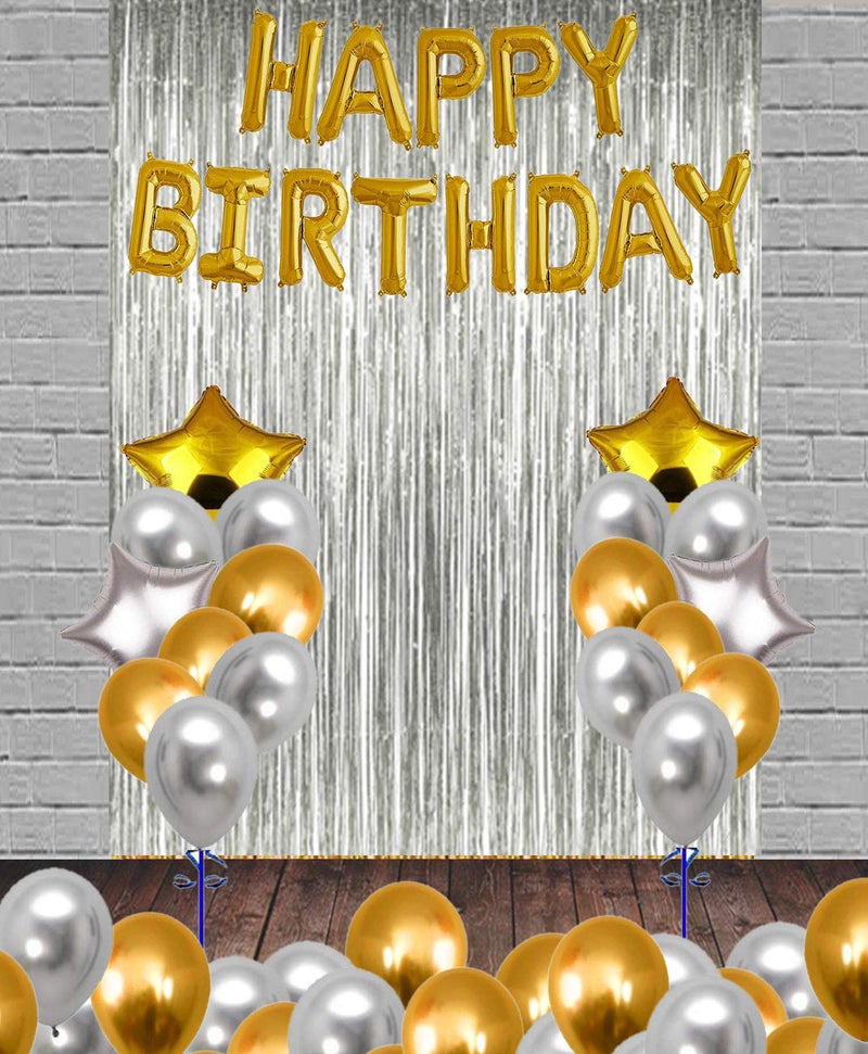 SOI Happy Birthday Decoration | Balloons For Decoration Birthday Party | Gold Silver Balloons For Decoration (49 Pcs) - Image 5