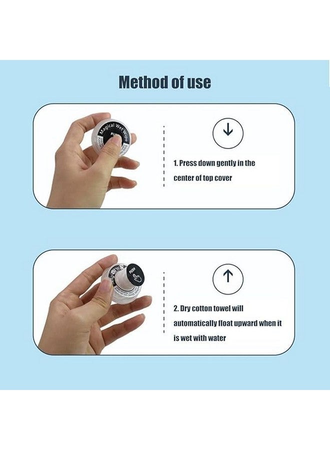 Baps store مناديل مبللة سحرية جديدة من متجر بابس، منشفة وجه، قابلة للاستخدام مرة واحدة، تتوسع بالماء، متعددة الاستخدامات، مثالية للسفر والتخييم (عبوة من 4)  - Image 2