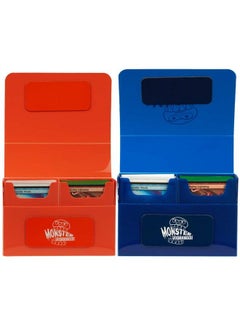 Monster Protectors Monster Magnetic Double Trading Card Deck Box 2 Pk Blue/Orange W/ 2 Removable Deck Sleeves Holds 150 Gaming Tcgs Compatible W/ Yugioh Mtg Magic The Gathering Pokémon Durable Riveted Construction  - Image 3